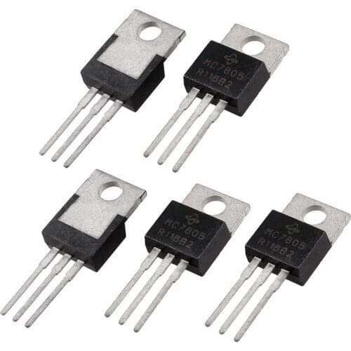 5 Pcs 3 Terminals 1.5A 5V L7805CV Postive Voltage Regulators
