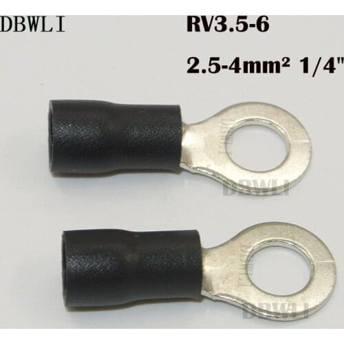 500PCS 14-12AWG 1/4" Black Terminals Set Insulated Terminals Electrical Crimp Connector Spade