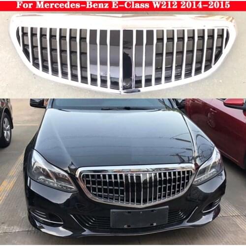 Car styling Middle grille for Mercedes-Benz E-Class W212 2014-2015 Modified to Maybach Silver Black front bumper Center Grille