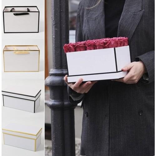 White With Black Border PU Leather Jewelry Gift Box For Receiving Necklace Bracelet Ring Jewelry Box Packaging Case Display