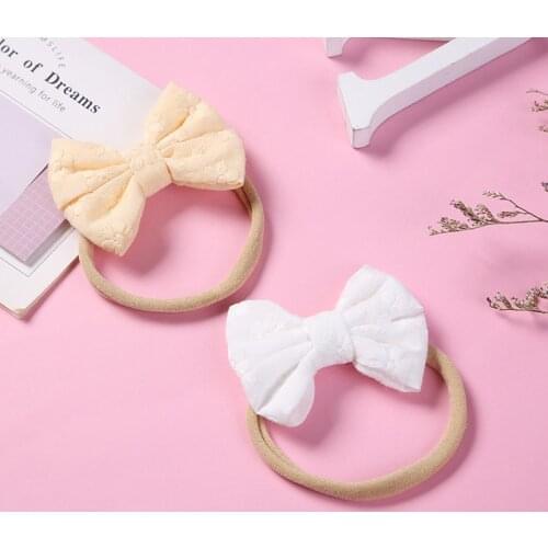 Baby Headband Flower Infant Bows Hair Band Thin Nylon Toddler Summer Lace Head Bands Newborn Photo Props Lovely Bandage