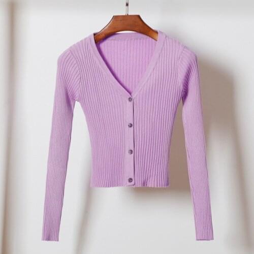 Spring And Autumn Short Thin Casual Jacket Early Autumn New Style Outer V-neck Fashion Top Knit Sweater Cardigan Sweater Women