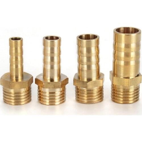 Brass Pipe Fitting 4mm 6mm 8mm 10mm 12mm 19mm Hose Barb Tail 1/8" 1/4" 1/2" 3/8" BSP Male Connector Joint Copper Coupler Adapter