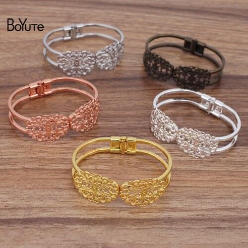 BoYuTe (5 Pieces/Lot) 65*60MM Metal Brass Bracelet Base Welding Filigree Handmade DIY Jewelry Accessories Materials