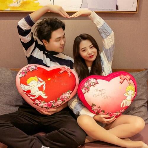 Sweet Love Heart-Shaped Plush Pillow Stuffed Sofa Chair Bed Cot Decor Pillow Wedding Party Decor Girl ValentineS Day Present