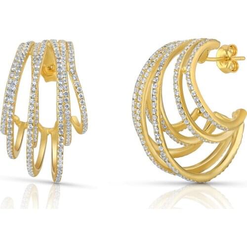 2019 New arrived earring new design multi wrap circle hoop for women paved rainbow colorful cz gorgeous fashion female jewelry