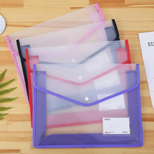 Office Document Organizer A4 Document Bag Plastic Envelope A4 File Bag Waterproof Plastic Bag For Documents