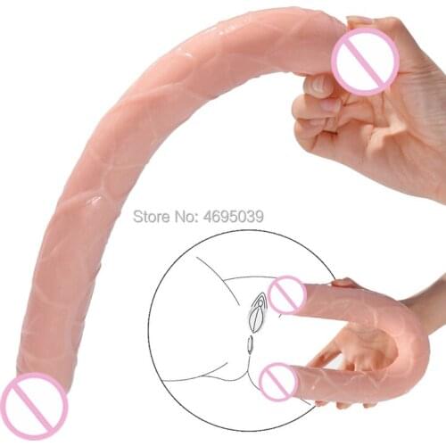 Penis Lesbian Long Double Dildo Cock Flexible Soft Vagina Anal Women Dual Ended Dong Waterproof Adult Erotic Dildos Sex Toy Shop