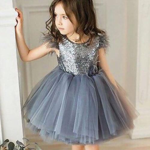 Pudcoco Girl Dress AU Toddler Baby Girls Princess Dress Kids Sequins Tutu Party Prom Wedding Dress
