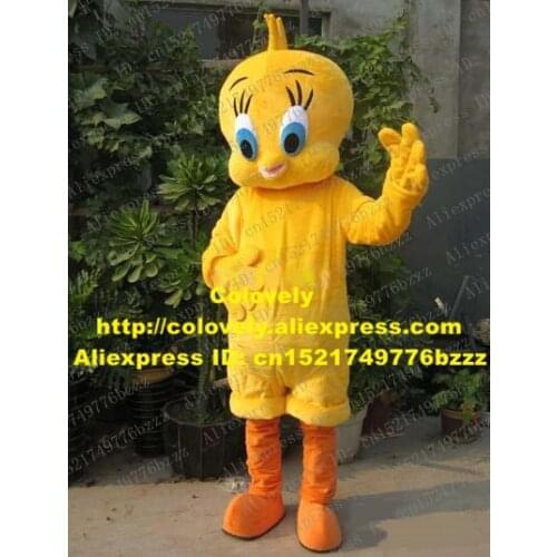 Likable Yellow Bird Tweety Adult Size Mascot Costume Mascotte Birdie Fledging With Big Blue Eyes Happy Face No.540 Free Ship