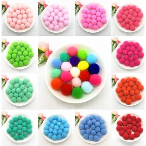 60pcs 20g 20mm Pompoms Soft Round Shaped Pompon Fur Ball For Kids DIY Crafts Handwork Festival Garment Sewing Home Decoration
