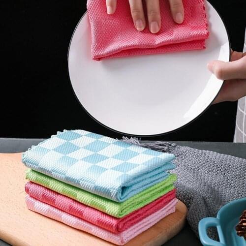 1 Set Wiping Rag Easy to Clean Excellent Absorption Microfiber Fish-scale Not Easy Shed Cleaning Towel for Home