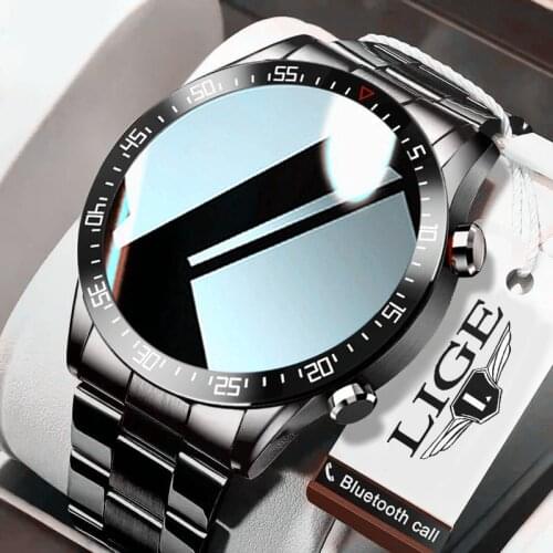 LIGE New Smart watch Men Full touch Screen Sports Fitness watch IP68 waterproof Bluetooth Suitable For Android ios Smart watch