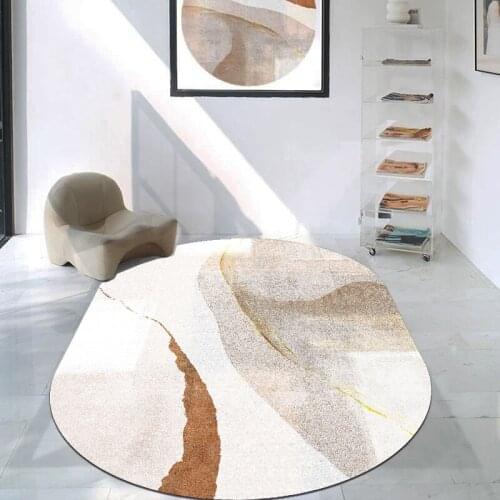 Modern Light Luxury Oval Carpets Nordic Simple Thick Shaggy Carpet For Living Room Large Room Sofa Decor Rug Bedroom Study Floor
