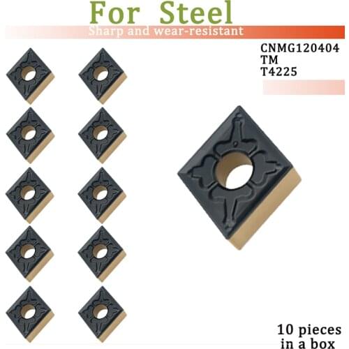 10pcs Tungaloy CNMG120404 TM T4225 Two-color Cutter for Machine External Turning Tool CNMG 120404 CNC Lathe Cutter Tools