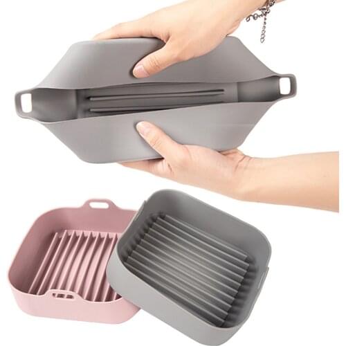 High quality Baking Tray Multifunctional High Temperature Resistant Silicone Square AirFryer Pan Holder Cake Mold for Kitchen