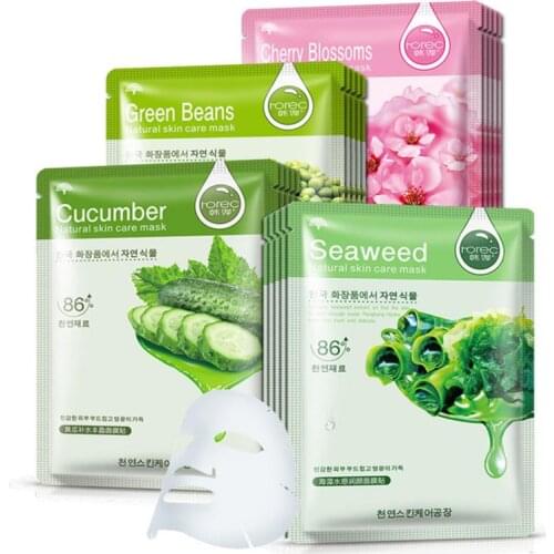 1PC Skin Care Beauty Mask Fruit Plant Facial Moisturizing Oil-control Blueberry Cucumber Pomegranate Fruit Aloe Sheet Mask TSLM2