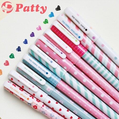 10 color/set Floral pens Gel pen canetas escolar Zakka School supplies office material Korean stationery papelaria F230