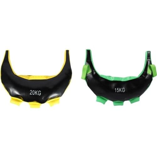 2PCS Weight Lifting Boxing Bag Strength Exercise Sandbag Fitness Boxing Training Sand Bag, Green & Yellow