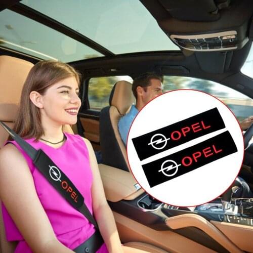 VEHICAR 2PCS Car Seat Belt Cover Pad For OPC OPEL Auto Car Driver Shoulder Protector Case Cotton Personality Cover DIY