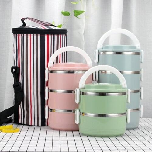 304 stainless steel lunch box multi-layer insulation portable lunch box bento box japanese style kids lunch bento accessories
