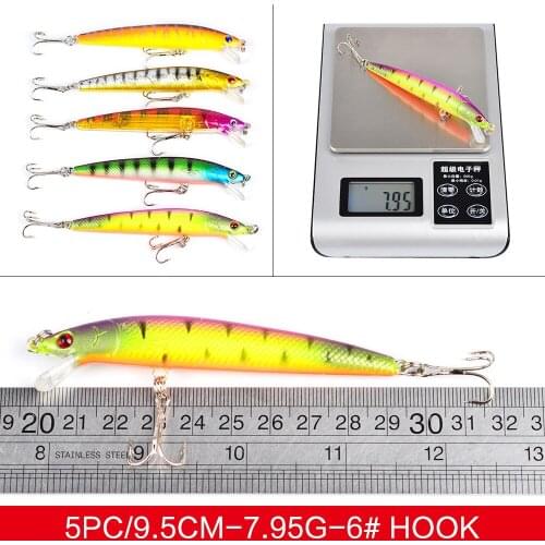43PCS Mixed Set Minnow Fishing Lures Wobbler Hard Bait Isca Artificial Sea Fishing Treble Hook Floating Crankbait Tackle Pesca