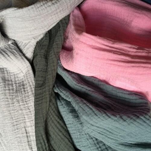 Natural 100% Cotton double Gauze Voile Fabric 135 cm 53'' width 125 gsm baby blanket sewing fabric 480 meters wholesale CD01