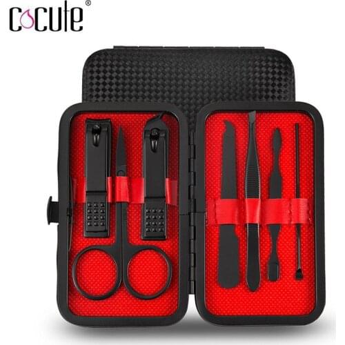 7pcs/set New Manicure Nail Clippers Pedicure Set Portable Travel Hygiene Kit Stainless Steel Nail Cutter Tool Set
