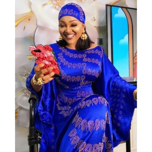 African Dresses for Women Plus Size Dashiki Sequined Muslim Evening Party Dress African Clothes Africa Traditional Robe Clothing