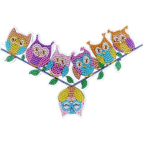 DIY Diamond Painting Special Shaped Drill Owl Hanging Ornament Pendant For Window Home Door Wall Wedding Holiday Decoration