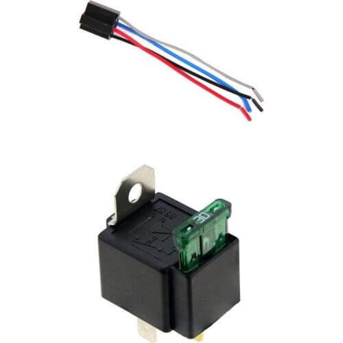Car Truck 12V Automobile 4 Pin 4 Wire 30A Fused Relay & Harness Socket Kits motorcycle accessories