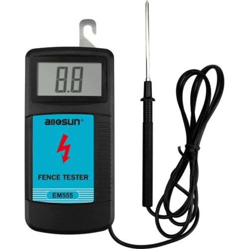 Digital Electrical Fence Tester High Voltage 300-9900V Portable Gardening Farm Tools Mini Tester Fence Fault Finder EM555