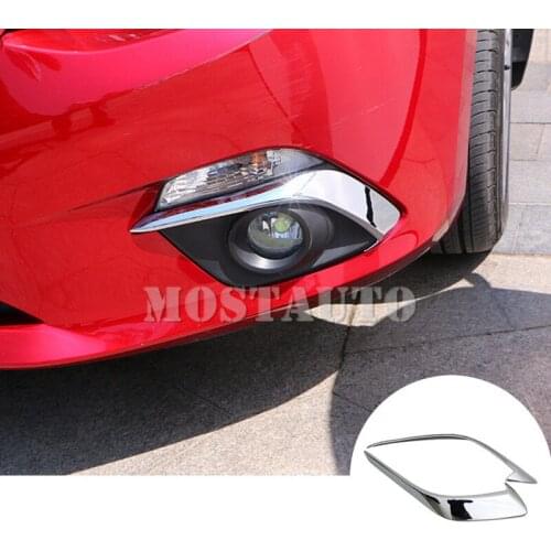 For Mazda 3 Mazda3 ABS Front Bumper Grille Fog Light Trim Cover 2014-2019 2pcs Car Accessories Interior Car Decor Car Trim