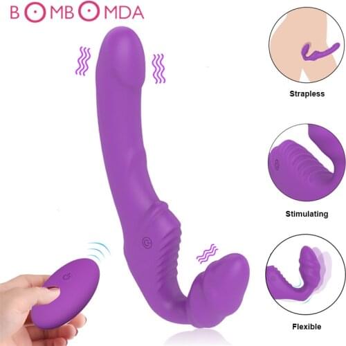 Dildo Vibrator For Lesbian Double Vibrating Clitoris Stimulator Sex Toys for Women Panties Remote Control Female Vagina Massager
