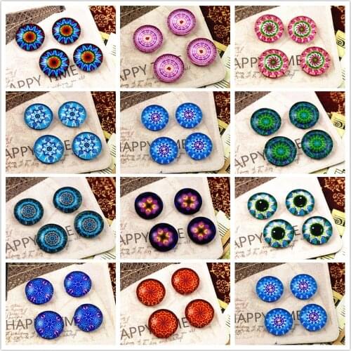 Hot Sale 20pcs 12mm Handmade Cool Style Photo Glass Cabochons (Colors Pattern series )