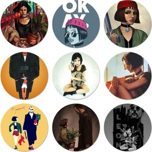 Leon Matilda Natalie Portman Badge Brooch Pin Accessories For Clothes Backpack Decoration gift 58mm