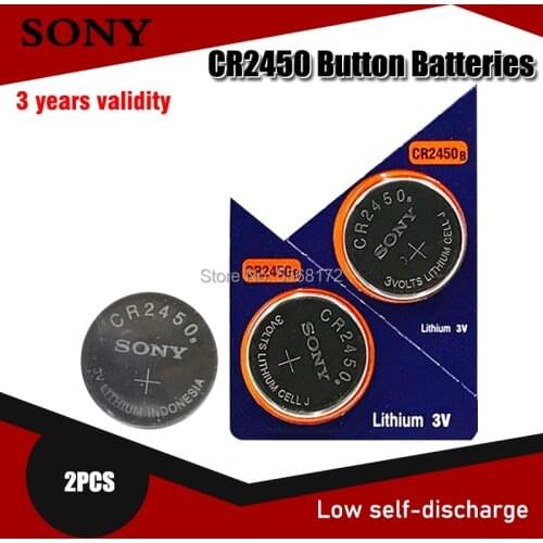 2PCS 100% Original Sony CR2450 CR 2450 3V 550mah Lithium Batteries For Watches clocks hearing aids Pedometer Button Coin Cell