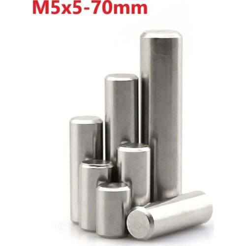 M5 Cylindrical Pin Locating Dowel 304 Stainless Steel Solid Needle Roller Thimble 5mm x 5 6 10 12 14 16 18 20 30 40 50 60 70mm