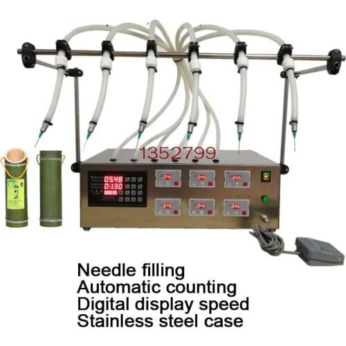 Customized 6-head Bamboo Wine Filling Machine, Edible Oil Cosmetic Filling Machine, Liquor Beverage Liquid Separating Machine