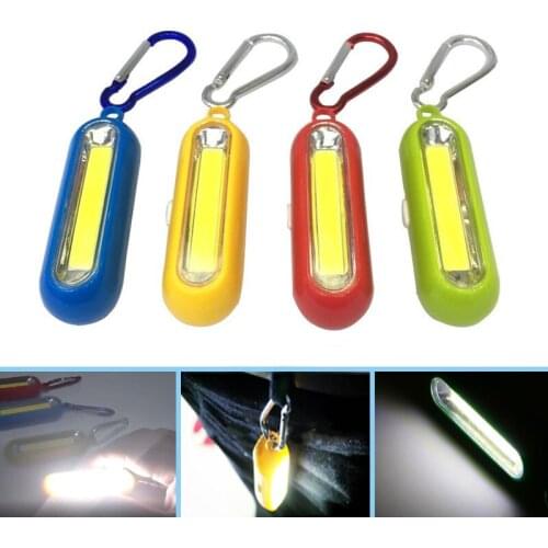 Mini COB LED Keychain Flashlight For Outdoor Camping Hiking Keyring Torch Lamp Portable Emergency Night Lighting(No Battery)