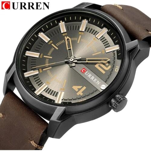 Watches Men CURREN New Male Fashion Casual Dress Military Sport Quartz Wristwatches Leather Strap montre homme dropshipping 8306