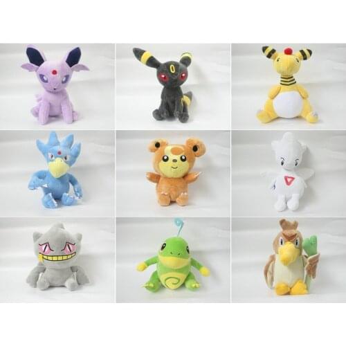 New 18cm plush Politoeds Farfetchs Togetics Amphaross Golducks Teddiursas Espeons soft good quality christmas gift for kid