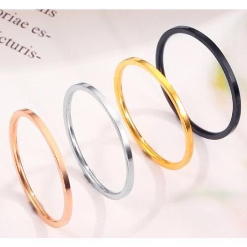 New stainless steel smooth ring simple style multifunctional decoration small index finger ring ladies fashion jewelry