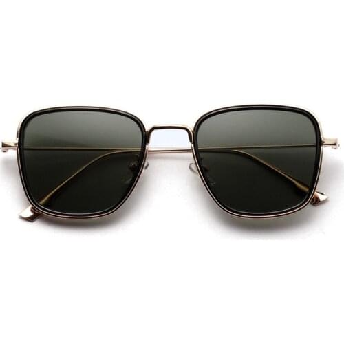 Women Retro Classic Metal Square oversized Sunglasses Men Luxury Vintage Mirrors Tinted Color Lens Sun Glasses UV400