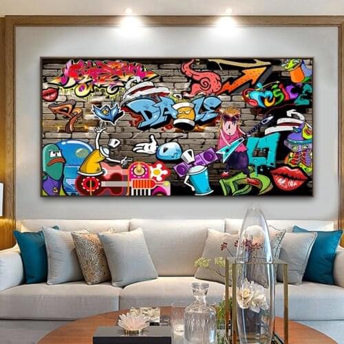 Full Square Diamond Painting Graffiti Cartoon Lips Art Mosaic Needlework Rhinestones Picture Diamond Embroidery Sale Home Decor