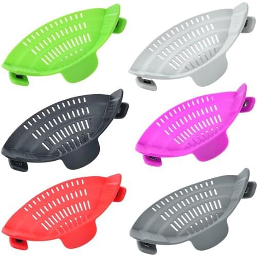 Silicone Fruit Vegetable Wash Drainer Kitchen Clip Pot Strainer For Draining Excess Liquid Draining Pasta Vegetable Cookware
