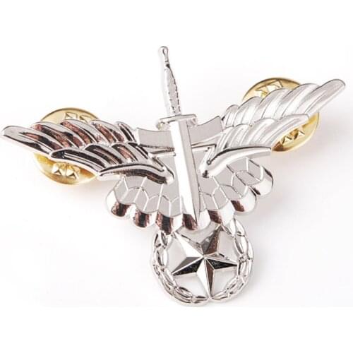 UNITED STATES US ARMY FREEFALL PARACHUTIST WINGS STAR BADGE PIN COCKADE SILVER