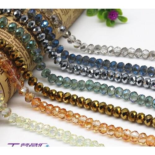 STENYA 4*3mm Crystal Czech Beads Rondelle Shape Jewelry Findings Spacer Long Earrings Bracelet Necklace Accessories High Quality