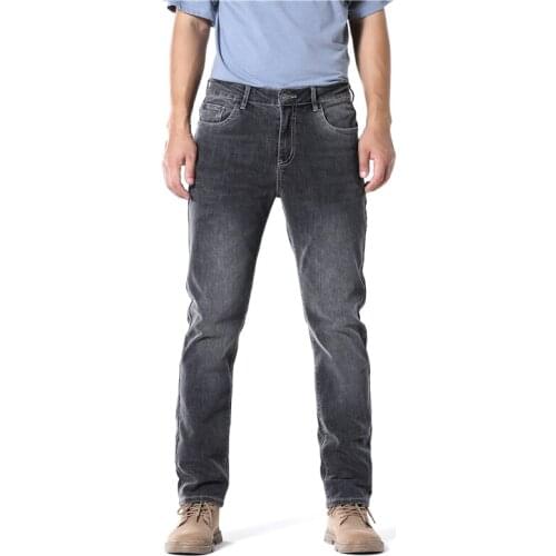 Spring Autumn Denim Jeans Men Regular Fit Casual Classic Basic Straight Black Jeans for Men Business Pants Jeans Men Big Size 40