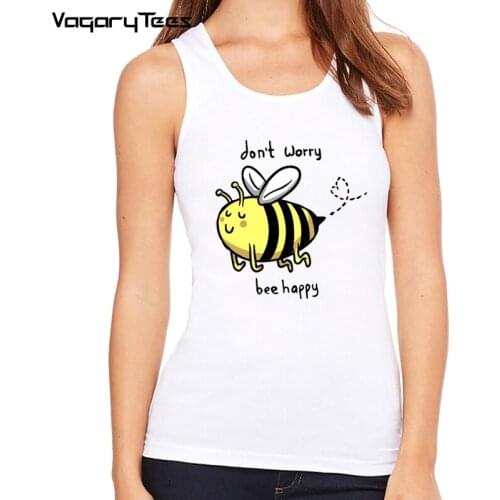 VagaryTees New summer tank top Cartoon Bee Print Women Fashion Casual Harajuku Female Graphic cute vest Clothes